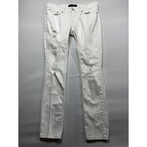 Levi's 524 Women's Too Super Low Skinny White Denim Jeans - Size 7M (30x30) READ